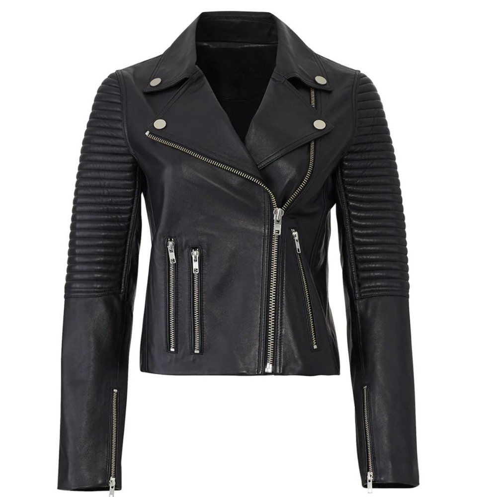 Samantha Sipos Ribbed Leather Jacket - Black - Women's - Size Small